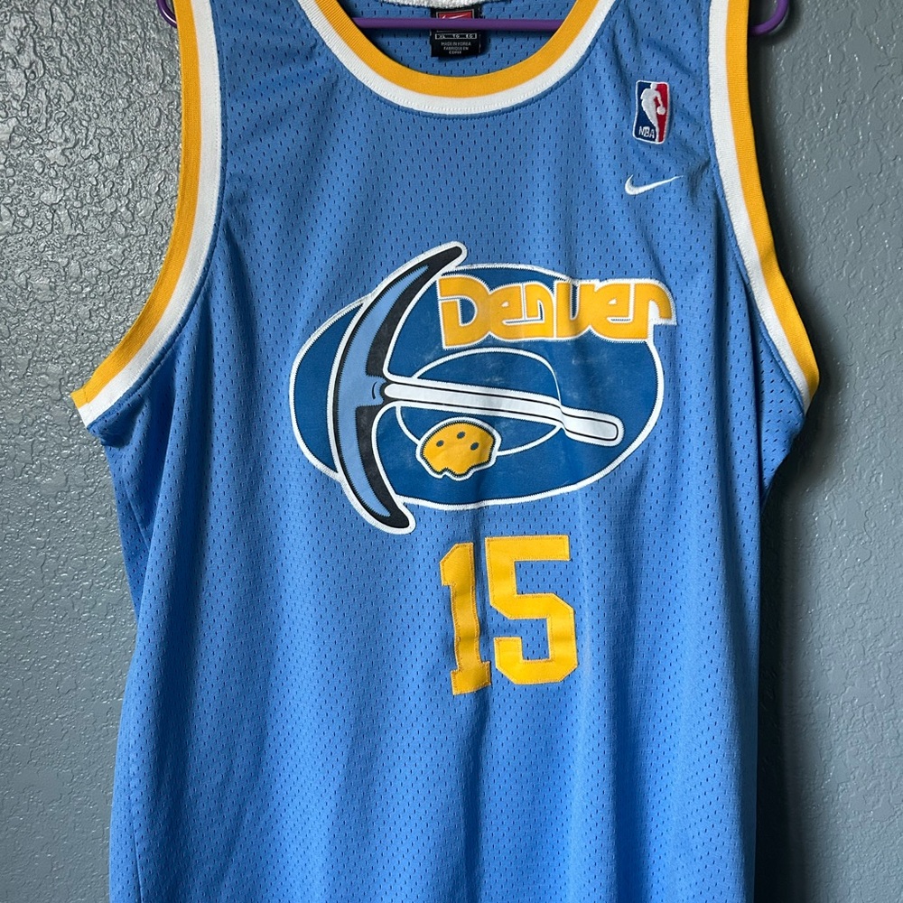 Nike Light Blue Basketball Jersey with Yellow Trim